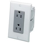 Leviton AC Power Module, Junction Box, 1-Duplex Receptacle, Non-Surge